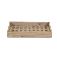 Brown Wood Grid Pattern Tray