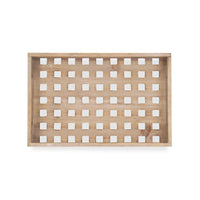 Brown Wood Grid Pattern Tray