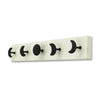 White and Black Moon Phase Five Hook Coat Hanger