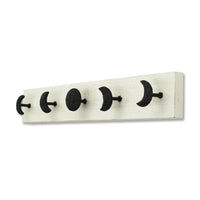 White and Black Moon Phase Five Hook Coat Hanger