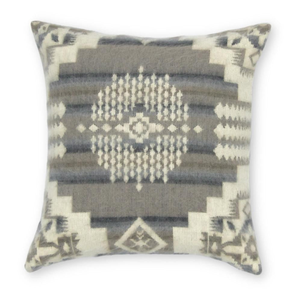 16" Ultra Soft Light Gray Southwest Handmade Pillow Cover