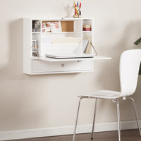 White Wall Mount Folding Desk