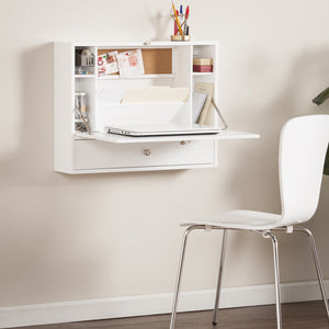 White Wall Mount Folding Desk