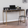 46" Black And Gold Writing Desk