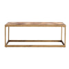 48" Natural And Natural Brown Solid Wood And Metal Rectangular Coffee Table