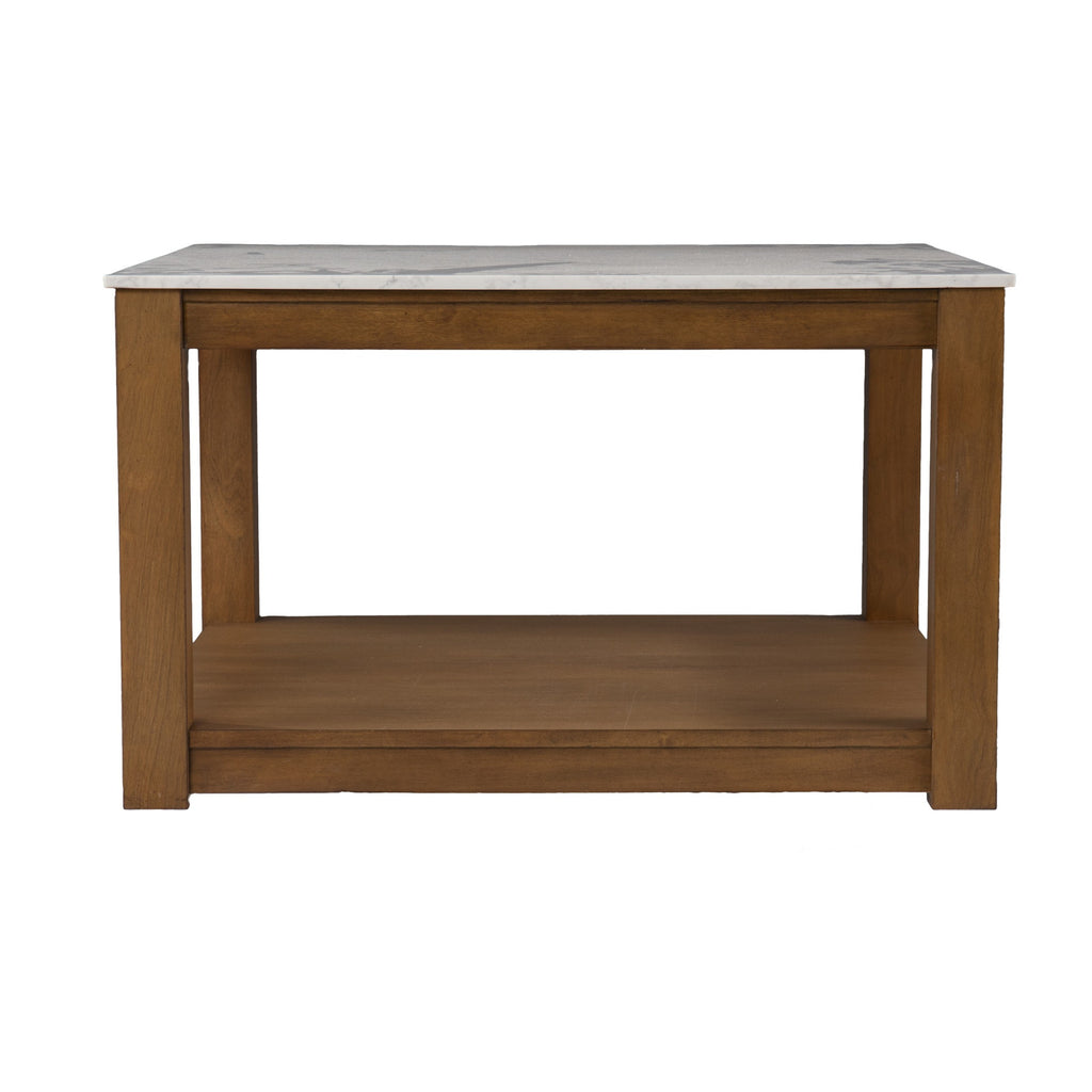 30" Natural And Natural Brown Solid Manufactured Wood Square Coffee Table