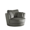 Cozy Dark Gray Velvet Swivel Accent Chair