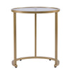 Set Of Two 23" Gold Glass And Steel Round Nested Tables