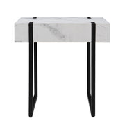 20" White Manufactured Wood And Iron Square End Table