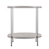 24" Chrome Manufactured Wood And Iron Rectangular End Table With Shelf