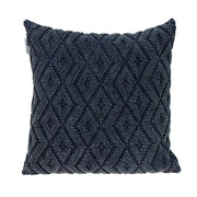 Jacquard Diamond Pattern Decorative Navy Throw Pillow