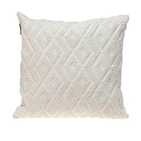 Jacquard Diamond Pattern Decorative White Throw Pillow