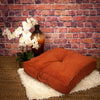 Corduroy Styled Burnt Orange Tufted Floor Pillow