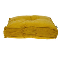 Corduroy Styled Yellow Tufted Floor Pillow