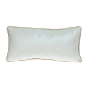 Reversible Ivory and Pink Lumbar Velvet Throw Pillow