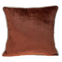 Reversible Gold and Brown Square Velvet Throw Pillow