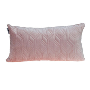 Tufted Diamonds Rose Gold Velvet Lumbar Accent Pillow