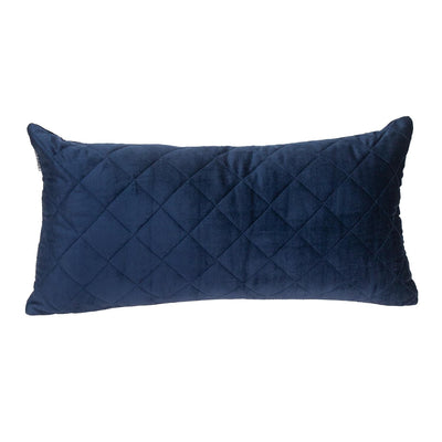 Tufted Diamond Navy Transitional Lumbar Pillow