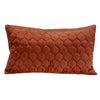 Burnt Orange Tufted Velvet Quilted Lumbar Throw Pillow