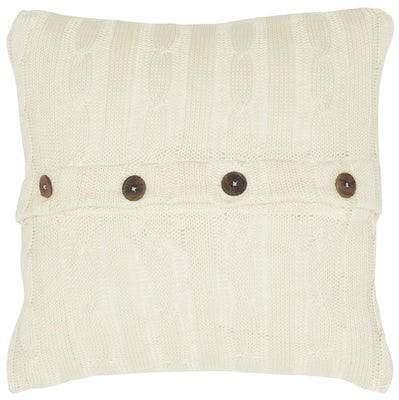 Ivory Knit Sweater Stripe Down Throw Pillow