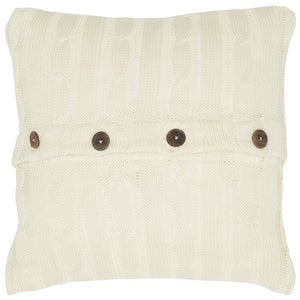 Ivory Knit Sweater Stripe Down Throw Pillow