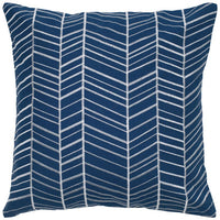 Blue White Irregular Chevron Down Throw Pillow