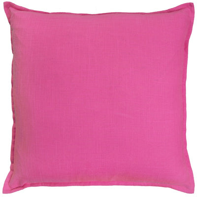 Fuchsia Solid Color Flange Edge Throw Pillow