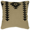 Black Beige Mod Tribal Down Filled Throw Pillow