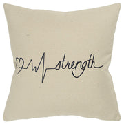 Black Taupe Canvas Strength Throw Pillow