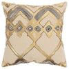 Beige Gold Foil Distressed Modern Throw Pillow