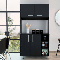 Modern Black  Kitchen Cabinet with Two Storage Shelves