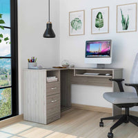 Thorpe Light Gray L Shaped Computer Desk