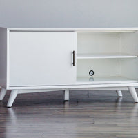 Flair 50" White Mid Century Mod TV Console