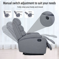 Plush Dark Grey Microfiber Recliner Chair