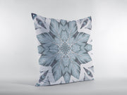 16" Blue Floral Forest Zippered Suede Throw Pillow