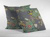 Green Gray Garden Zippered Suede Throw Pillow