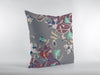 Purple Gray Garden Zippered Suede Throw Pillow