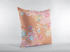 Pink Orange Garden Zippered Suede Throw Pillow