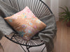 Pink Orange Garden Zippered Suede Throw Pillow