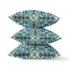 Aqua Indigo Cloverleaf Indoor Outdoor Throw Pillow