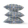 Blue Orange Cloverleaf Indoor Outdoor Throw Pillow