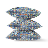 Blue Orange Cloverleaf Indoor Outdoor Throw Pillow