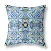 Sapphire White Cloverleaf Indoor Outdoor Throw Pillow