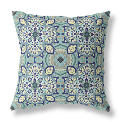 Green Cream Cloverleaf Indoor Outdoor Throw Pillow