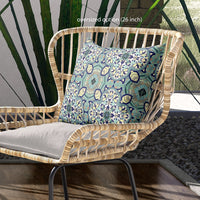 Green Cream Cloverleaf Indoor Outdoor Throw Pillow