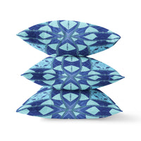 Sky Blue Cosmic Circle Boho Suede Throw Pillow