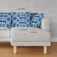 Sky Blue Cosmic Circle Boho Suede Throw Pillow