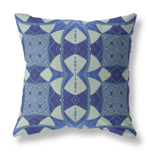 Dark Blue Cosmic Circle Boho Suede Throw Pillow