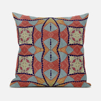 Red Indigo Cosmic Circle Boho Suede Throw Pillow