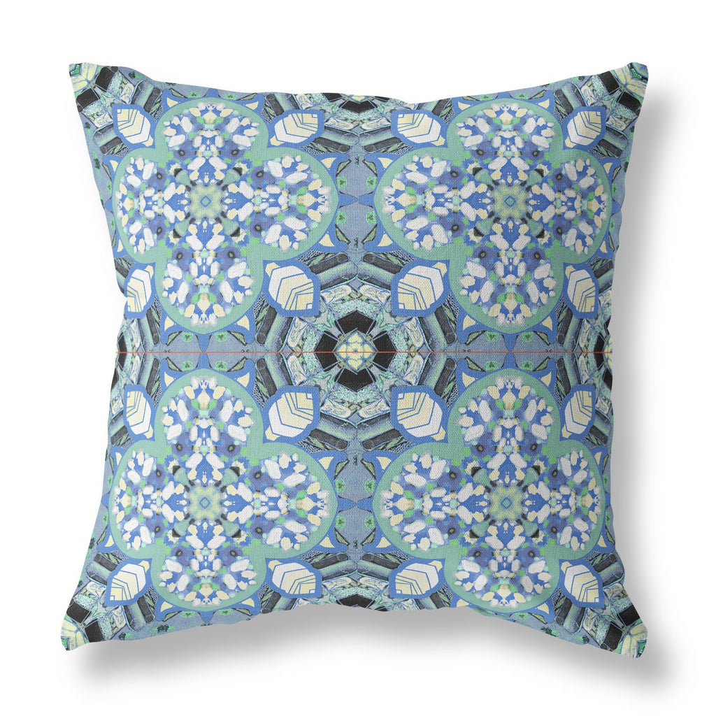 Sapphire White Cloverleaf Boho Suede Throw Pillow